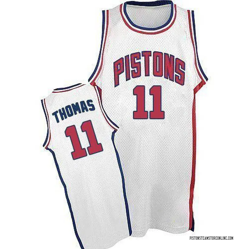 Detroit Pistons Authentic White Isiah Thomas Throwback Jersey Men's