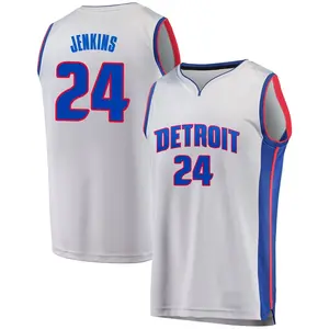 Detroit Pistons Fast Break Gray Daniss Jenkins Alternate Jersey - Statement Edition - Youth