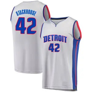 Detroit Pistons Fast Break Gray Jerry Stackhouse Alternate Jersey - Statement Edition - Men's