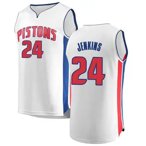 Detroit Pistons Fast Break White Daniss Jenkins Jersey - Association Edition - Men's