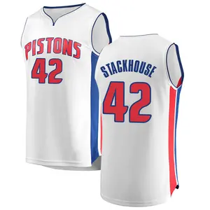 Detroit Pistons Fast Break White Jerry Stackhouse Jersey - Association Edition - Men's