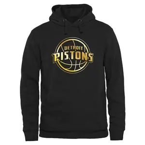 Detroit Pistons Gold Collection Pullover Hoodie - Black - Men's
