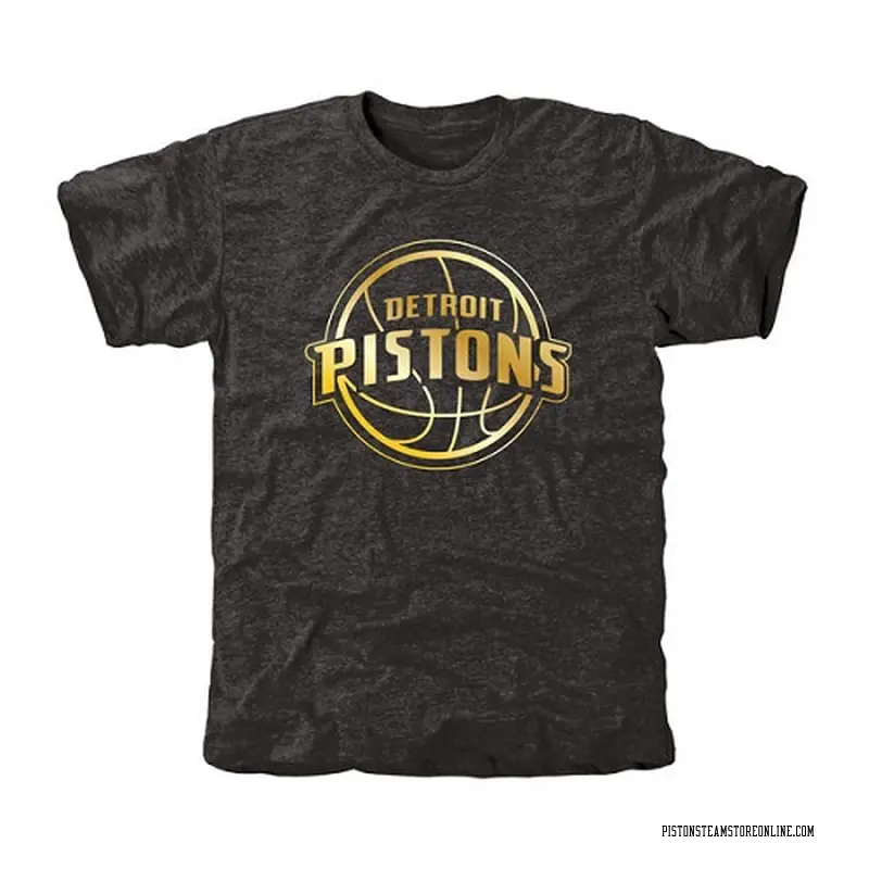 Detroit Pistons Gold Collection Tri-Blend T-Shirt - Black - Men's