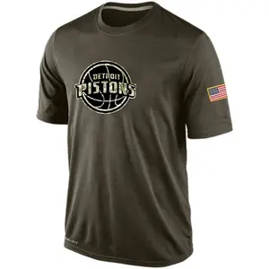 Detroit Pistons Olive Salute To Service KO Performance Dri-FIT T-Shirt - Men's