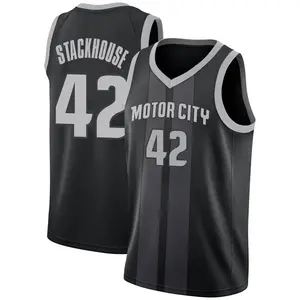 Detroit Pistons Swingman Black Jerry Stackhouse 2018/19 Jersey - City Edition - Men's