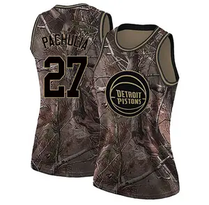 Detroit Pistons Swingman Camo Zaza Pachulia Realtree Collection Jersey - Women's