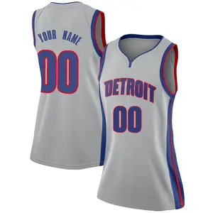 Detroit Pistons Swingman Custom Silver Jersey - Statement Edition - Women's