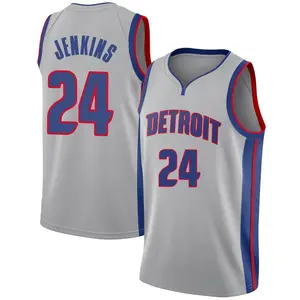 Detroit Pistons Swingman Daniss Jenkins Silver Jersey - Statement Edition - Youth