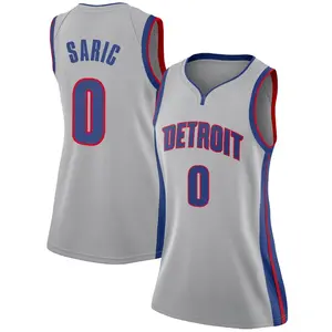 Detroit Pistons Swingman Dario Saric Silver Jersey - Statement Edition - Women's