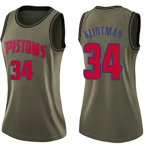 Detroit Pistons Swingman Green Bobi Klintman Salute to Service Jersey - Women's