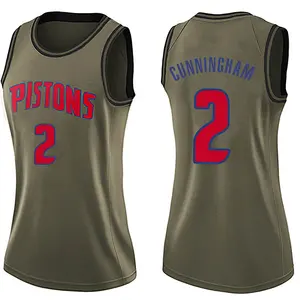 Detroit Pistons Swingman Green Cade Cunningham Salute to Service Jersey - Women's