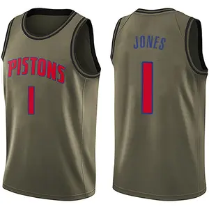 Detroit Pistons Swingman Green Colby Jones Salute to Service Jersey - Men's