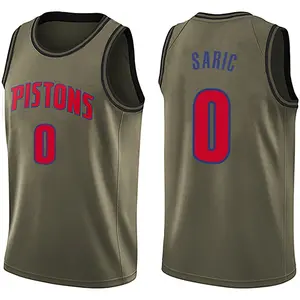 Detroit Pistons Swingman Green Dario Saric Salute to Service Jersey - Men's