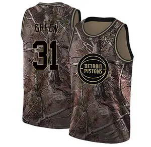 Detroit Pistons Swingman Green Javonte Green Camo Realtree Collection Jersey - Men's