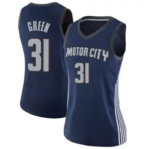 Detroit Pistons Swingman Green Javonte Green Navy Jersey - City Edition - Women's