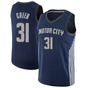 Detroit Pistons Swingman Green Javonte Green Navy Jersey - City Edition - Youth