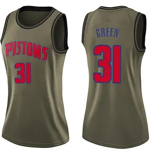 Detroit Pistons Swingman Green Javonte Green Salute to Service Jersey - Women's
