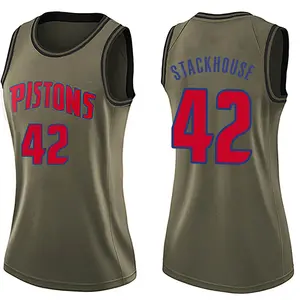 Detroit Pistons Swingman Green Jerry Stackhouse Salute to Service Jersey - Women's