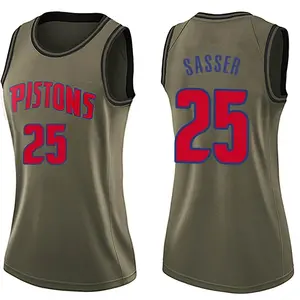 Detroit Pistons Swingman Green Marcus Sasser Salute to Service Jersey - Women's