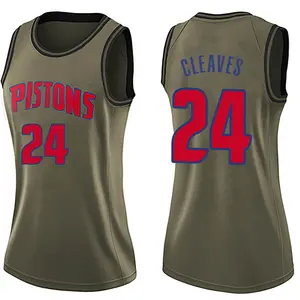 Detroit Pistons Swingman Green Mateen Cleaves Salute to Service Jersey - Women's