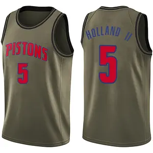 Detroit Pistons Swingman Green Ronald Holland II Salute to Service Jersey - Youth