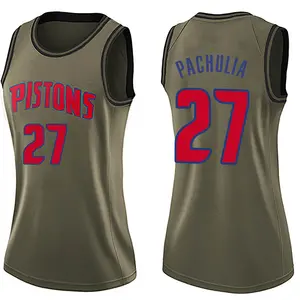 Detroit Pistons Swingman Green Zaza Pachulia Salute to Service Jersey - Women's