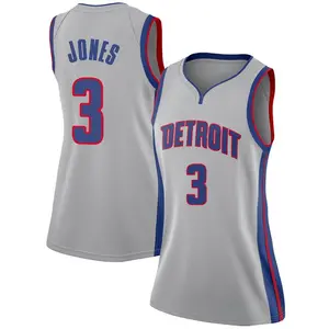 Detroit Pistons Swingman Isaac Jones Silver Jersey - Statement Edition - Women's
