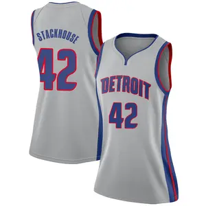 Detroit Pistons Swingman Jerry Stackhouse Silver Jersey - Statement Edition - Women's