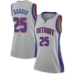 Detroit Pistons Swingman Marcus Sasser Silver Jersey - Statement Edition - Women's