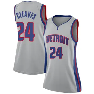 Detroit Pistons Swingman Mateen Cleaves Silver Jersey - Statement Edition - Women's