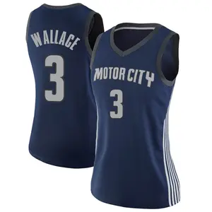 Detroit Pistons Swingman Navy Ben Wallace Jersey - City Edition - Women's