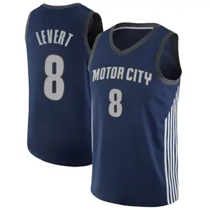 Detroit Pistons Swingman Navy Caris LeVert Jersey - City Edition - Men's