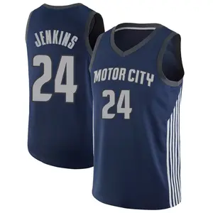 Detroit Pistons Swingman Navy Daniss Jenkins Jersey - City Edition - Men's