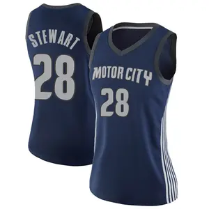 Detroit Pistons Swingman Navy Isaiah Stewart Jersey - City Edition - Women's