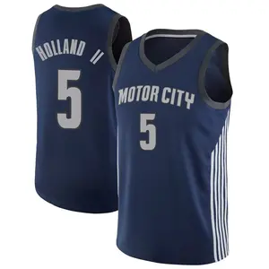 Detroit Pistons Swingman Navy Ronald Holland II Jersey - City Edition - Men's