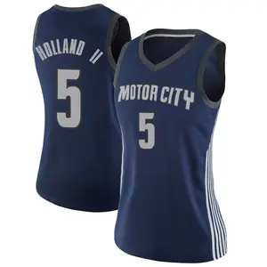 Detroit Pistons Swingman Navy Ronald Holland II Jersey - City Edition - Women's