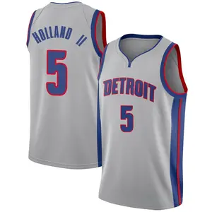 Detroit Pistons Swingman Ronald Holland II Silver Jersey - Statement Edition - Men's