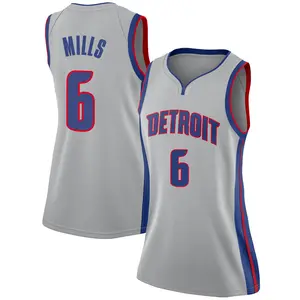Detroit Pistons Swingman Terry Mills Silver Jersey - Statement Edition - Women's