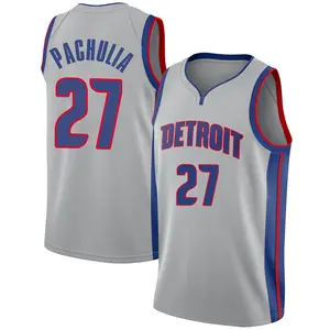 Detroit Pistons Swingman Zaza Pachulia Silver Jersey - Statement Edition - Men's