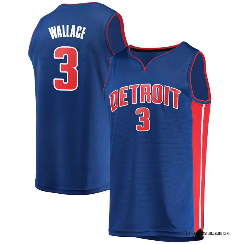 Fanatics Branded Detroit Pistons Swingman Blue Ben Wallace Fast Break Jersey - Icon Edition - Youth