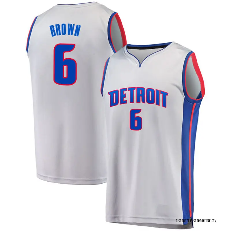 Fanatics Branded Detroit Pistons Swingman Brown Bruce Brown Gray Fast ...