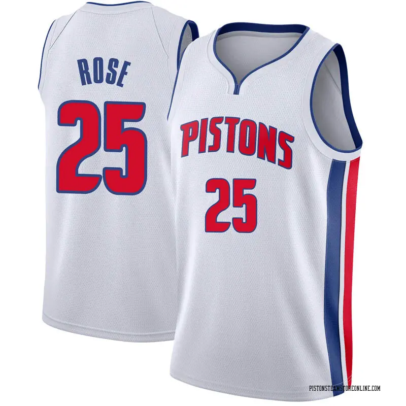 Nike Detroit Pistons Swingman White Derrick Rose Jersey - Association Edition - Men's